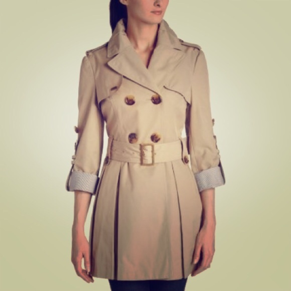 Miss Sixty Striped Sleeve Trench Coat